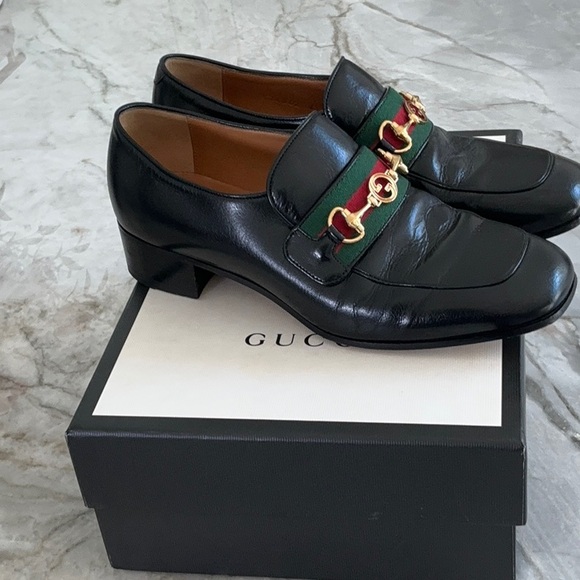 Gucci Leather Horsebit Block Heel Loafers – Women’s Size 9 - Picture 6 of 8